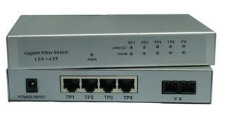 Full Duplex 1000M 4 Port TP BiDi SC Fiber Switch Low heat H