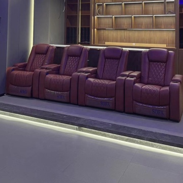 Hot Sale Black Leather Cinema Sofa Recliner for Home Theatre Seating