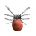 Red Goldstone 16MM Ball Antique Silver Spider Pendant (47x40mm) Necklace 45cm Black Cord