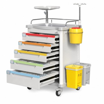 Chariot médical d'urgence avec planche CPR