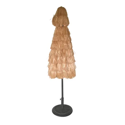Elegant Fringed Beach Umbrella for Tropical Settings