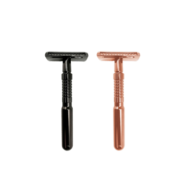 4 Color Options for Zinc Alloy Metal Double-Edge Safety Razor with Stainless Steel Blade