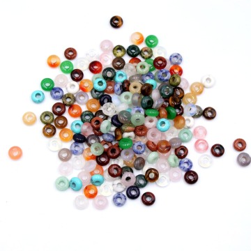 Colorful Natural Gemstone Beads 5*10mm & 4mm Large Hole Abacus Spacer Beads for DIY Jewelry