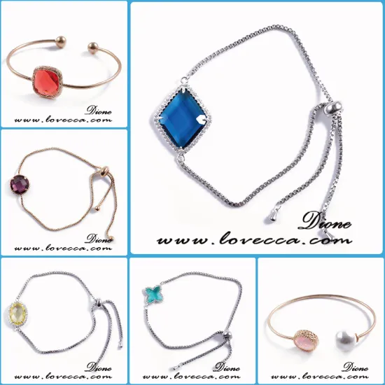 Wholesale fashion natrual glass brass bracelet