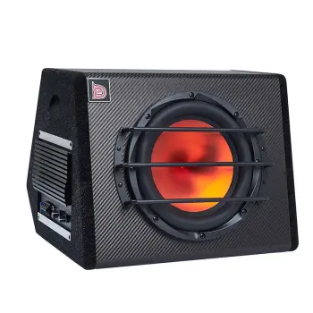 Trapezoidal Active Subwoofer for Cars - Under Seat Installation, Leather Finish