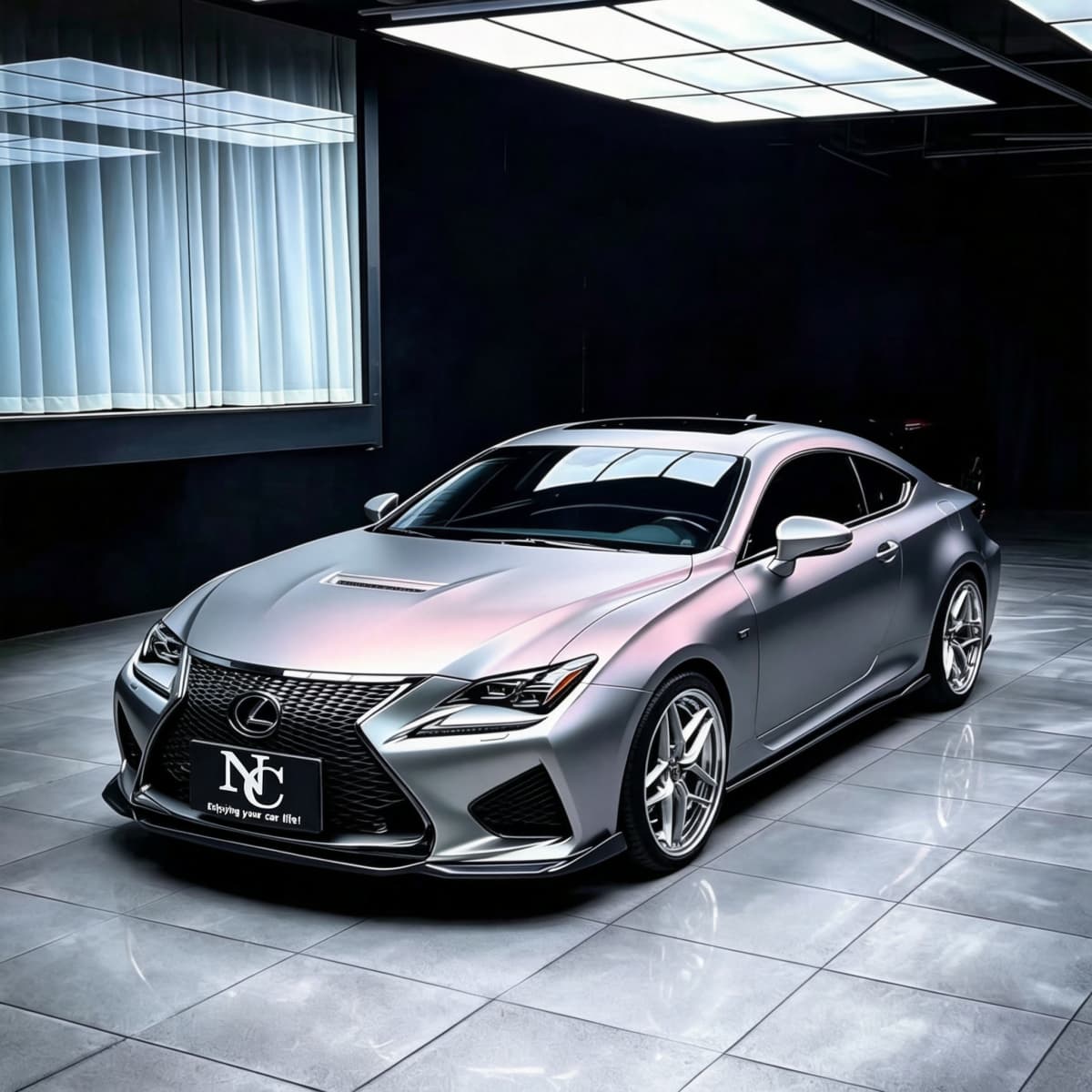 Self-Healing Tech-Grey Pink Car Wrap