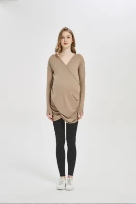 Motherhood fashion cashmere Knitwear with pleats