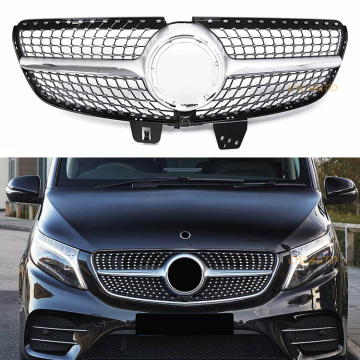 Racing Front Bumper Grille Diamond Style for Mercedes-Benz V-Class W447 2020-2022