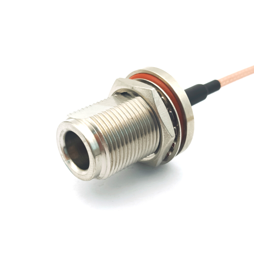 Straight Bulkhead Solder N Female Crimp Cable Connector
