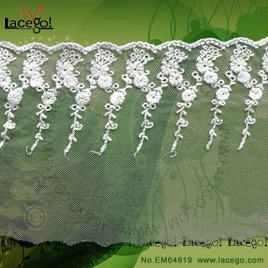 Cotton flower corded embroidery lace