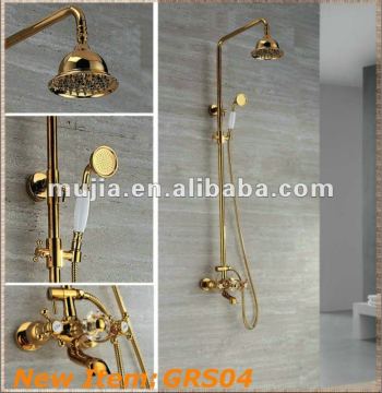 GRS04 Gold plating Rainfall Shower set bath tub