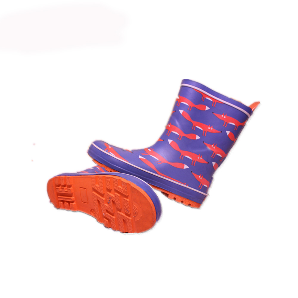 custom design boy's rubber rain boots with printing