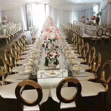 Wholesale Luxury Gold Stainless Steel Leather Banquet Chairs for Hotels