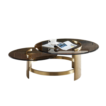 Neues Design moderner Metallrahmen Goldtea -Tisch -Set