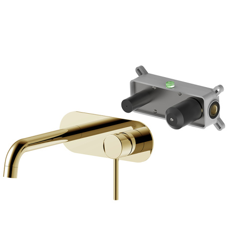 Brass Wall Mount Bathroom Faucet Brushed Nickel