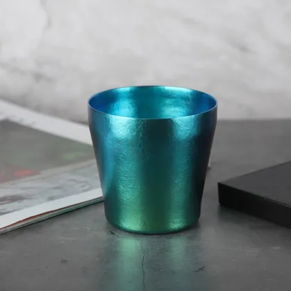 Outdoor portable pure titanium ice flower water cup