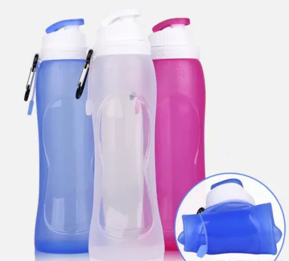 Sports folding silicone bottle
