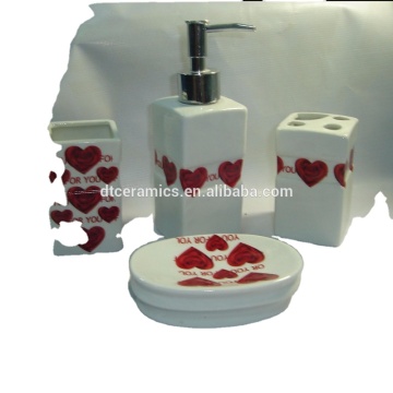 Ceramic Bathroom Sets: Custom Decal Logo Toothbrush Holders, Dispensers & Soap Dishes