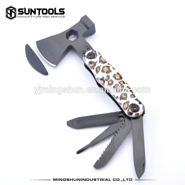 Black oxidation finish and coating aluminum handle multi function tools with axe and hammer