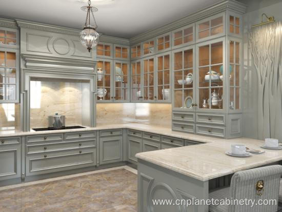 Luxury Grey Shaker Style Kitchen Storage Pantry Cabinet