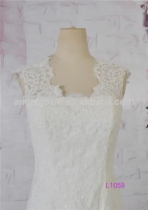Sequins decorated sleeveless mermaid gown wedding dress