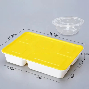 Customizable Wholesale Food Containers: 5 Compartment Lunch Boxes with Locking lids - Disposable Take Out Containers
