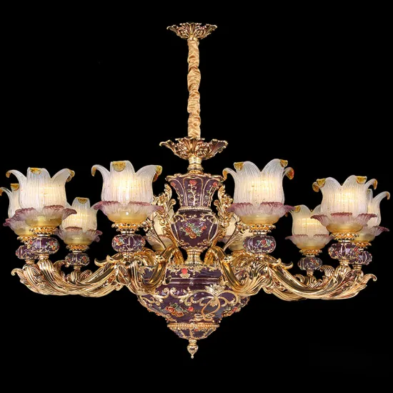 French Exquisite Zinc Alloy 6-Light Antique Hotel Candle Chandelier