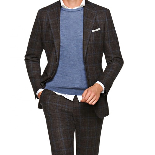 Premium High-Quality Plaid Checked Men's Suit