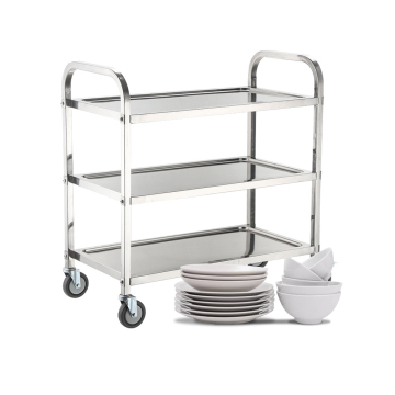 Stainless Steel Dining Cart Food Service Trolleys for Hotels and Restaurants