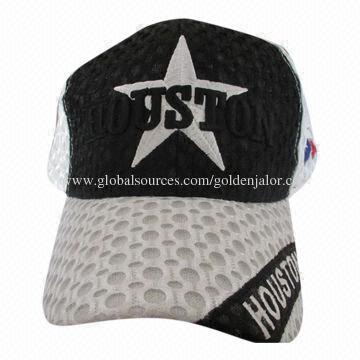 Sports cap, made of 100% polyester mesh