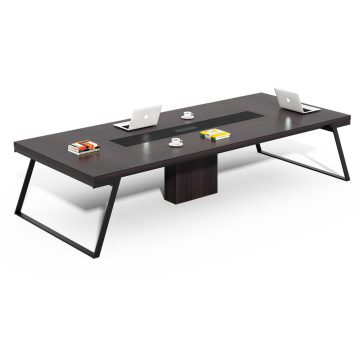 Modern Minimalis Minimalis 10-Orang Rectangular Business Meeting Table-OEM ODM tugas berat dengan kotak kawat