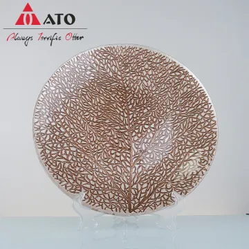 Design Coral Hollow Glass Plates for Restaurant Party