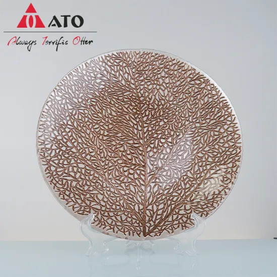 Design Coral Hollow Glass Plates for Restaurant Party
