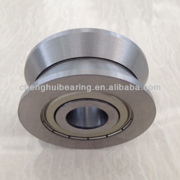 V Guide Wheels, Double Row, Outer Ring with a groove of 120 degree, metal shields or rubber seals on both sides