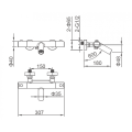 Exponierte Installationsbadmischer thermostatische Dusche