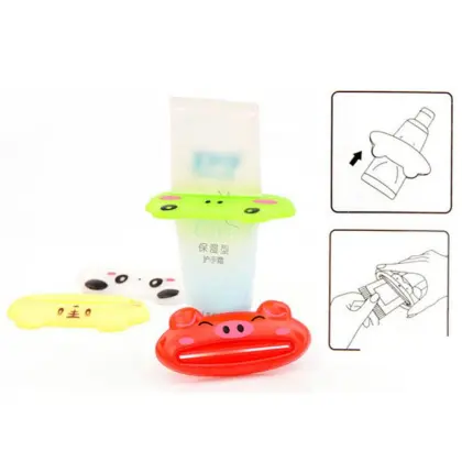 1pcs Kids Children Toothpaste Dispenser Tools Animal Tooth Paste Tube Squeezer Toothpaste Rolling Holder Home Bathroom Supplies