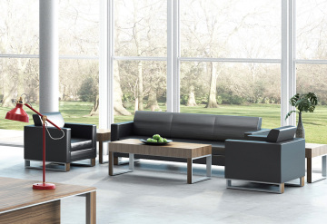 Perabot Pejabat Moden Sofa Kulit Kaki Logam