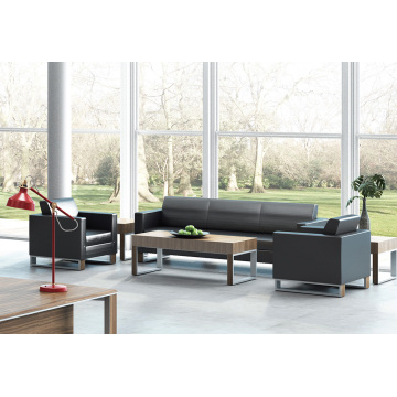 Modern Office Furniture Leather Sofa Metal Leg