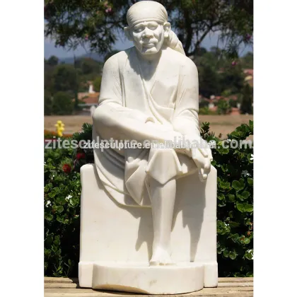 Famous design white marble shirdi sai baba statue