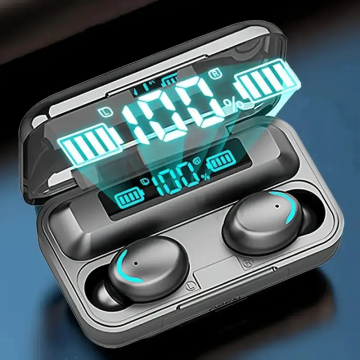 F9 Wireless Bluetooth TWS Wodoodporne wkładki douszne z cyfrowym wyświetlaczem i dużą obudową ładowania