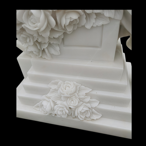 Elegante estatua de jardín de mármol blanco