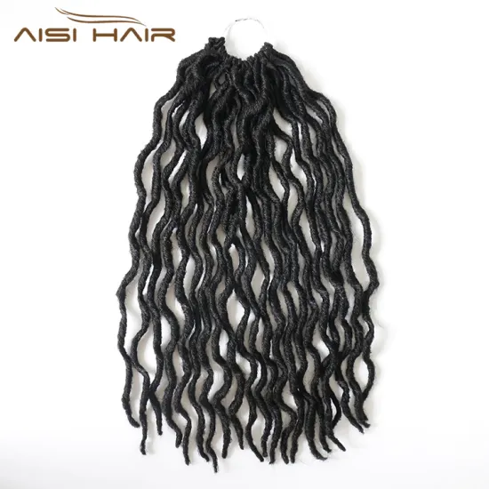 Aisi Hair 14 Inch Crochet Hair Braids Faux Locs Synthetic Pre Loop Crochet Curly Goddess Hair Braids for Black Women
