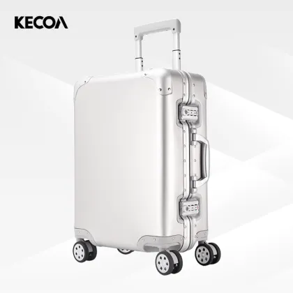 Travel Suitcase: Premium All-Aluminum Carry-On Luggage with 4 Wheels | Luxury Aluminum-Magnesium-Alloy Business Suitcase