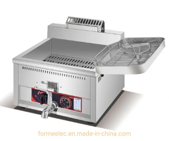 Gas Temperature-Controlled Fryer Desktop Gas Fryer 1-Tank 17L Countertop Gas Fryer with Valve