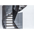 Escaleras de caracol de lujo personalizadas de vidrio de barandilla