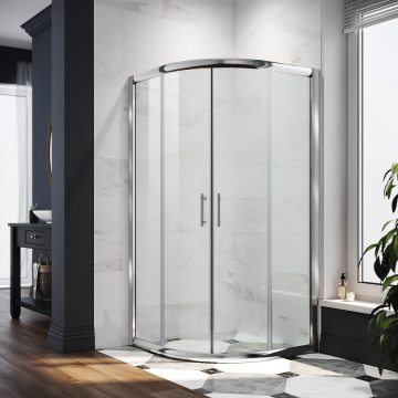 4 Panel Quadrant Standing Round Sliding Bathroom Shower Enclosure Kit