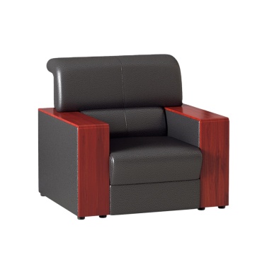 Office Reception Lounge Sofa: PVC Crafted Single Seater Furniture for Workspace