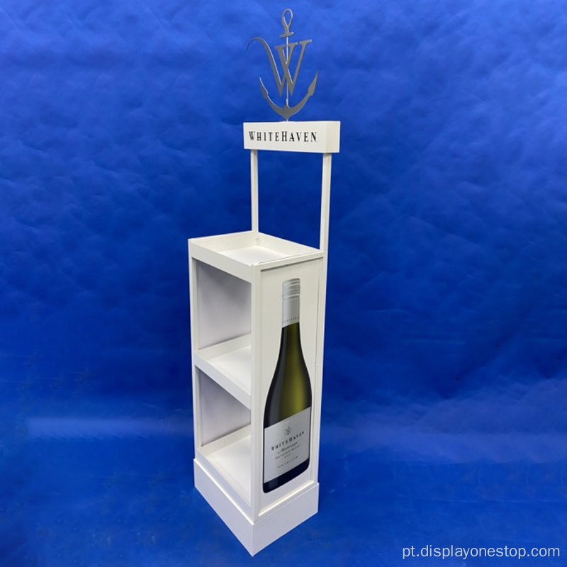 Exibição personalizada da loja de vinhos de metal de metal