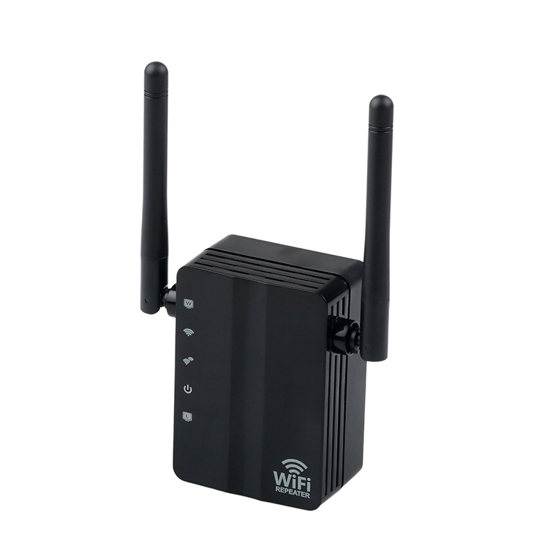 Kebidumei Mini WiFi Repeater Router 300Mbps WiFi Range Extender Access Point Support WPS Protection with 2 External Antennas
