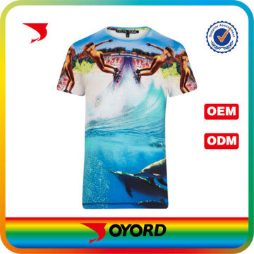 OEM dye sublimation t-shirt sportswear 3d board surfing shirt